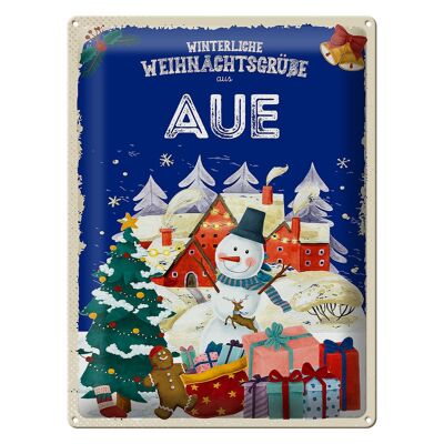 Blechschild Weihnachtsgrüße AUERBACH Geschenk 30x40cm