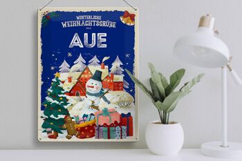 Plaque en tôle Vœux de Noël AUERBACH cadeau 30x40cm 3