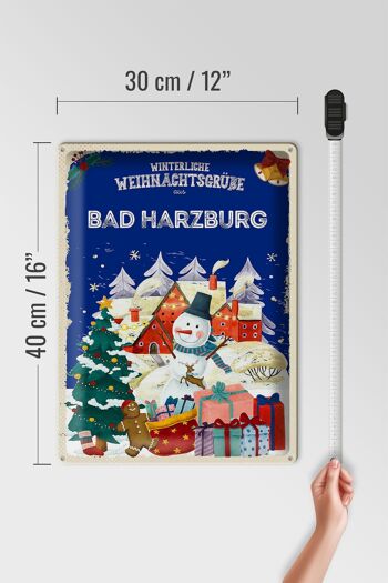Plaque en tôle Salutations de Noël de BAD HARZBURG cadeau 30x40cm 4
