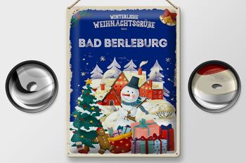 Plaque en tôle Vœux de Noël BAD BERLEBURG cadeau 30x40cm 2