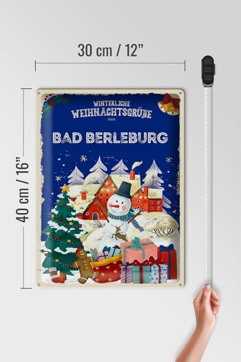 Plaque en tôle Vœux de Noël BAD BERLEBURG cadeau 30x40cm 4