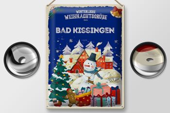 Plaque en étain Vœux de Noël BAD KISSINGEN cadeau 30x40cm 2
