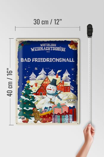 Plaque en étain "Vœux de Noël de BAD FRIEDRICHSHALL", cadeau 30x40cm 4