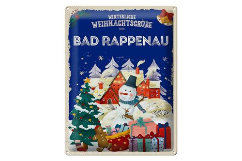 Blechschild Weihnachtsgrüße aus BAD RAPPENAU Geschenk 30x40cm