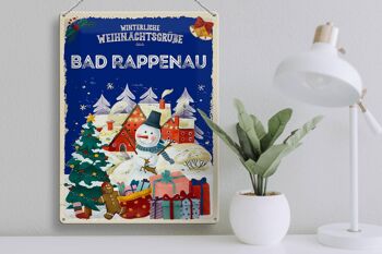 Plaque en étain Salutations de Noël de BAD RAPPENAU cadeau 30x40cm 3