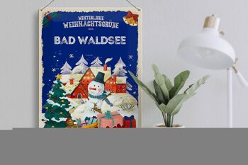 Plaque en étain "Vœux de Noël de BAD WALDSEE", cadeau 30x40cm 3