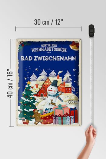 Plaque en étain Salutations de Noël du cadeau BAD ZWISCHENHAHN 30x40cm 4
