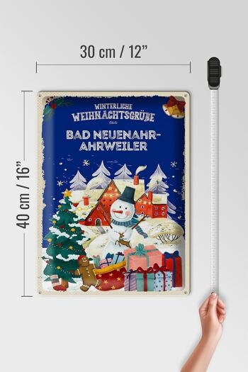 Plaque en étain Vœux de Noël BAD NEUENAHR-AHRWEILER cadeau 30x40cm 4
