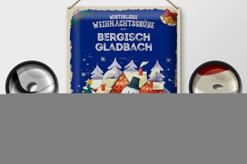 Plaque en tôle Salutations de Noël de BERGISCH GLADBACH cadeau 30x40cm 2