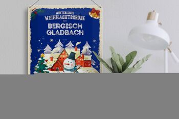 Plaque en tôle Salutations de Noël de BERGISCH GLADBACH cadeau 30x40cm 3