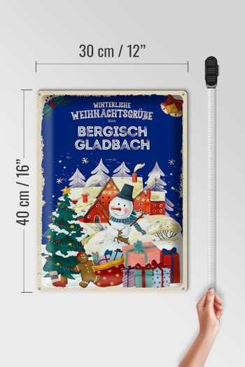 Plaque en tôle Salutations de Noël de BERGISCH GLADBACH cadeau 30x40cm 4