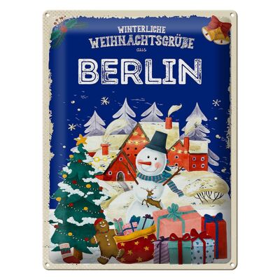 Cartel de chapa Saludos navideños desde BERLÍN regalo 30x40cm