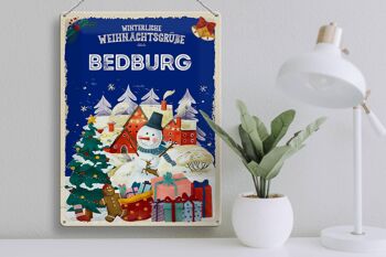 Plaque en tôle Salutations de Noël de BEDBURG cadeau 30x40cm 3