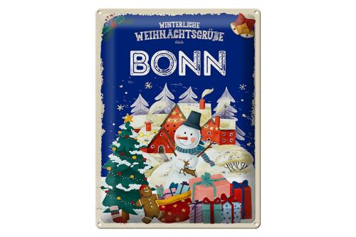 Blechschild Weihnachtsgrüße aus BONN Geschenk 30x40cm
