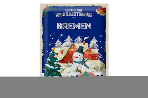 Blechschild Weihnachtsgrüße aus BREMEN Geschenk 30x40cm