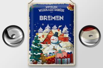 Plaque en étain Salutations de Noël de BREMEN cadeau 30x40cm 2