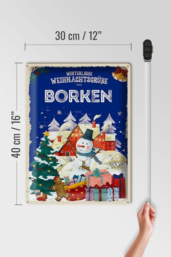 Plaque en tôle Salutations de Noël du cadeau BORKEN 30x40cm 4