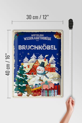 Plaque en tôle Salutations de Noël BRUCHKÖBEL cadeau 30x40cm 4