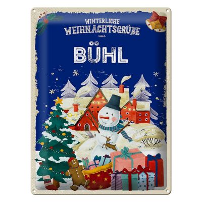 Cartel de chapa Saludos navideños BÜHL Gift Fest 30x40cm