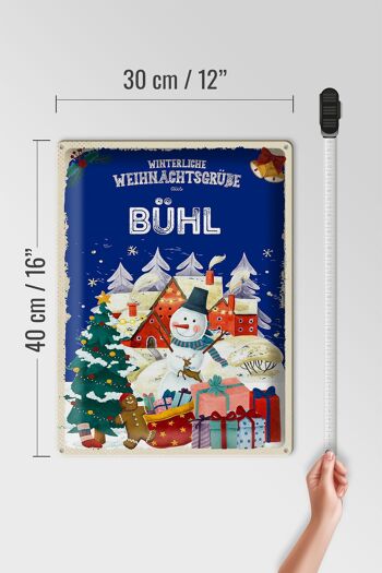 Plaque en tôle Salutations de Noël BÜHL Gift Fest 30x40cm 4