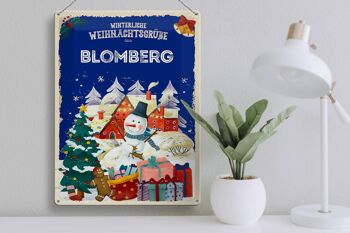 Plaque en tôle Salutations de Noël Cadeau BLOMBERG 30x40cm 3