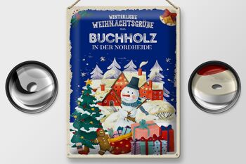 Plaque en tôle Salutations de Noël BUCHHOLZ cadeau 30x40cm 2