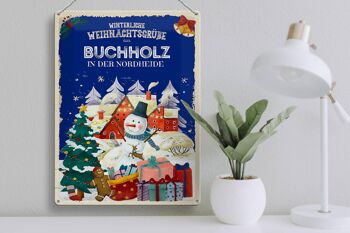 Plaque en tôle Salutations de Noël BUCHHOLZ cadeau 30x40cm 3