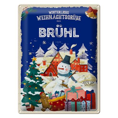 Cartel de chapa Saludos navideños de BRÜHL regalo 30x40cm