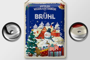 Plaque en tôle Salutations de Noël de BRÜHL cadeau 30x40cm 2