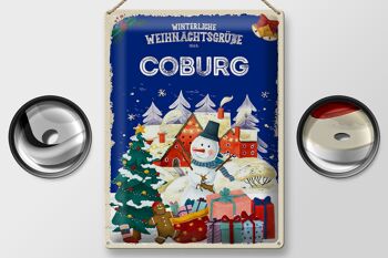 Plaque en tôle Salutations de Noël de COBURG, cadeau 30x40cm 2