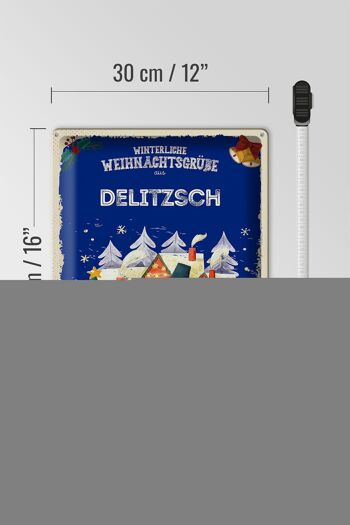 Plaque en tôle Salutations de Noël Cadeau DELITZSCH 30x40cm 4