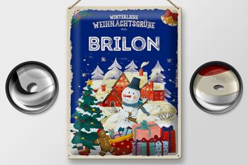 Plaque en tôle Salutations de Noël du cadeau BRILON 30x40cm 2
