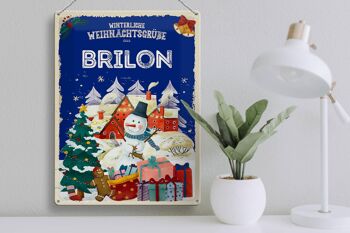 Plaque en tôle Salutations de Noël du cadeau BRILON 30x40cm 3