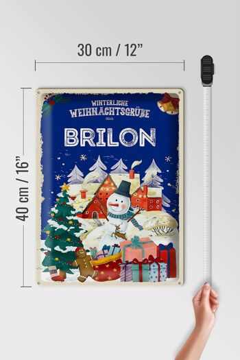 Plaque en tôle Salutations de Noël du cadeau BRILON 30x40cm 4