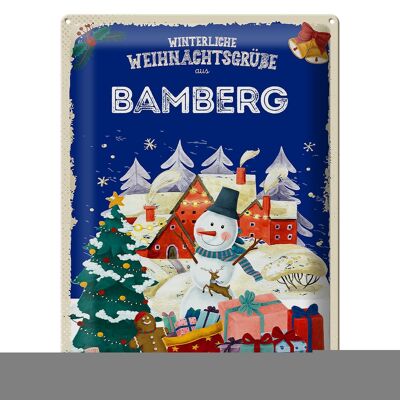 Plaque en tôle Salutations de Noël de BAMBERG 30x40cm