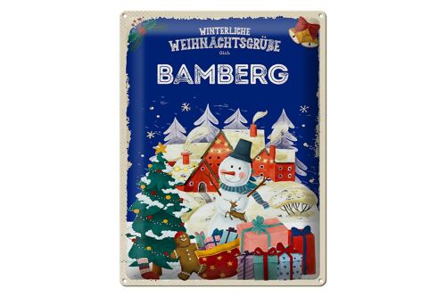 Blechschild Weihnachtsgrüße aus BAMBERG Geschenk 30x40cm