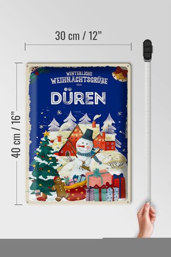 Plaque en tôle Salutations de Noël du cadeau DÜREN 30x40cm 4
