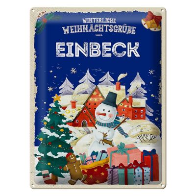 Blechschild Weihnachtsgrüße aus EINBECK Geschenk 30x40cm