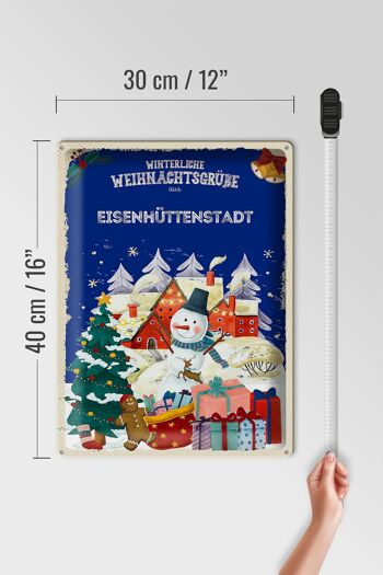 Plaque en tôle Salutations de Noël EISENHÜTTENSTADT cadeau 30x40cm 4