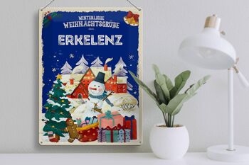 Plaque en tôle Salutations de Noël ERKELENZ cadeau 30x40cm 3