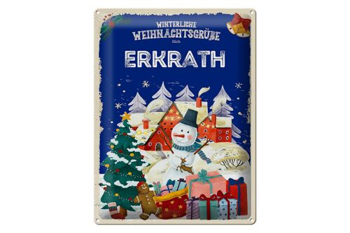 Blechschild Weihnachtsgrüße aus ERKRATH Geschenk 30x40cm