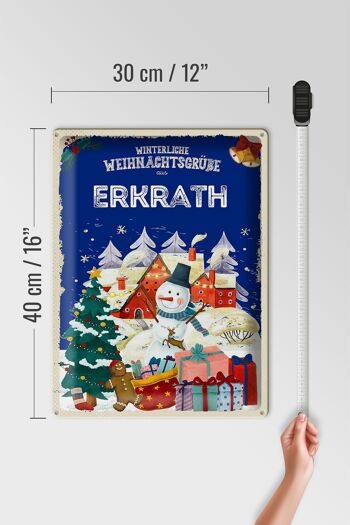 Plaque en tôle Salutations de Noël du cadeau ERKRATH 30x40cm 4