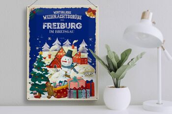Plaque en tôle Salutations de Noël de FREIBURG IM BREISGAUN 30x40cm 3