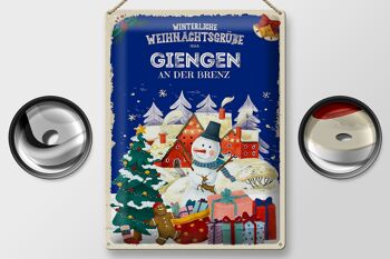 Plaque en étain Vœux de Noël GIENGEN AN DER BRENZ cadeau 30x40cm 2