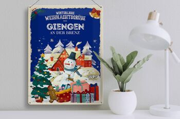 Plaque en étain Vœux de Noël GIENGEN AN DER BRENZ cadeau 30x40cm 3