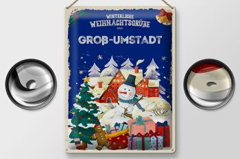 Plaque en tôle Vœux de Noël GROSS-UMSTADT cadeau 30x40cm 2