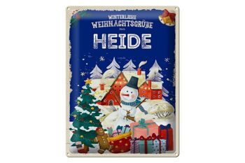 Plaque en tôle Salutations de Noël de HEIDE cadeau 30x40cm 1