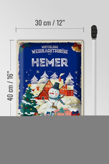Plaque en tôle Salutations de Noël de HEMER cadeau 30x40cm 4