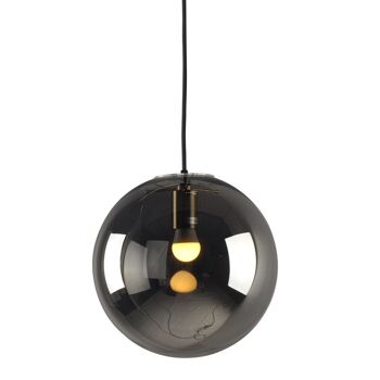 s.LUCE Orb 50 suspension boule en verre fumé or noir 1