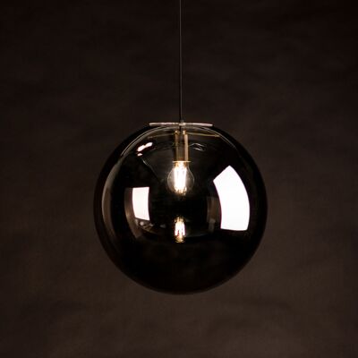s.LUCE Orb 40 bola de cristal ahumado lámpara colgante oro negro